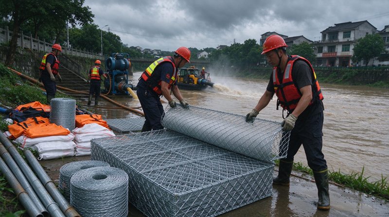 Produktet e Parandalimit të Përmbytjeve Changshu Jianghe shpërndajnë materiale rrjetë gabioni dhe galvanizuar për projektin e mbështetjes së kullimit emergjent të Mongolisë së Brendshme Produktet e Parandalimit të Përmbytjeve Changshu Jianghe shpërndajnë materiale rrjetë gabioni dhe galvanizuar për projektin e mbështetjes së kullimit emergjent të Mongolisë së Brendshme